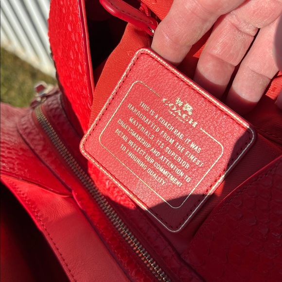 Coach Edie Python Handbag EUC, Color Watermelon - Picture 8 of 12